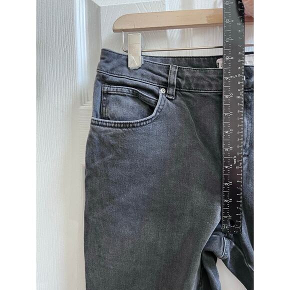 Free People Rita Size 31R Black Wash Raw Hem Flare Crop Jean 25 Inch Inseam - Picture 9 of 12